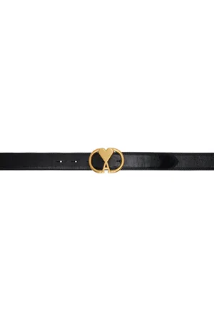 Ami Black Leather Ami de Coeur Belt