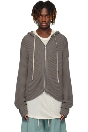 Rick Owens Gray Hollywood Zipped Hoodie