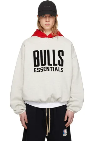 FEAR OF GOD Gray & Red NBA Bulls Pull Over Hoodie