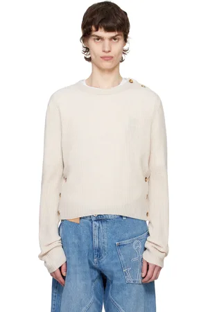 J.W.Anderson Beige Cropped Button Trim Sweater