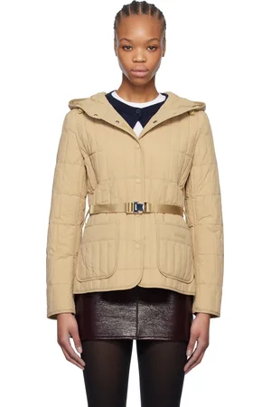 Mackage Beige Raja Vertical Quilted Light Down Jacket