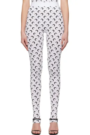 Marine Serre White Recycled Moon Jersey Stirrup Leggings