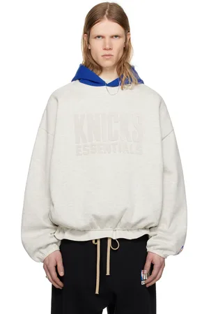 FEAR OF GOD Gray & Blue NBA Knicks Pull Over Hoodie