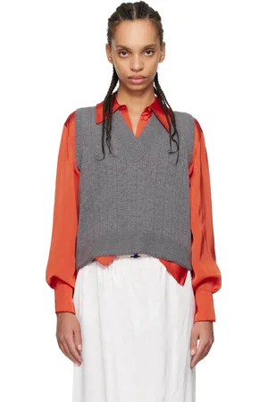 CORDERA Gray Merino Pointelle Vest