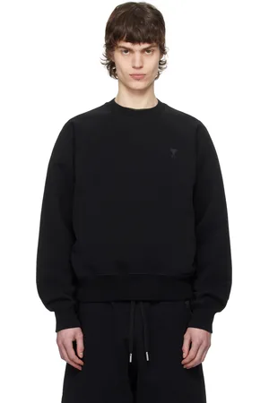 Ami Black Cotton Tonal Ami de Coeur Sweatshirt