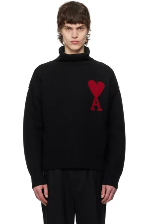 Ami Black Wool Ami de Coeur Turtleneck