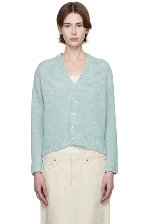 Maison Margiela Blue Gardening Hemp Knit Cardigan