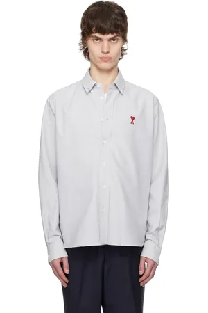 Ami Blue & White Cotton Button-Down Ami de Coeur Shirt