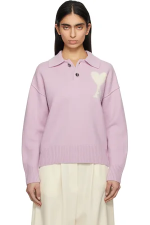 Ami Purple Wool Ami de Coeur Polo