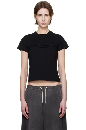 Alexander Wang Distressed Logo Shrunken T-shirt