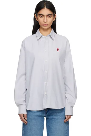 Ami Blue & White Cotton Button-Down Ami de Coeur Shirt