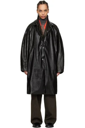 CORDERA Scratched Faux-Leather Coat