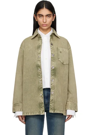Ami Green Cotton Ami de Coeur Denim Overshirt
