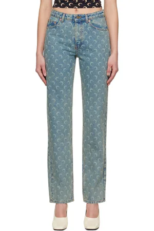 Marine Serre Blue Moon Laser Straight Jeans