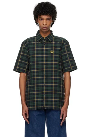 Fred Perry Navy & Green Oxford Tartan Shirt
