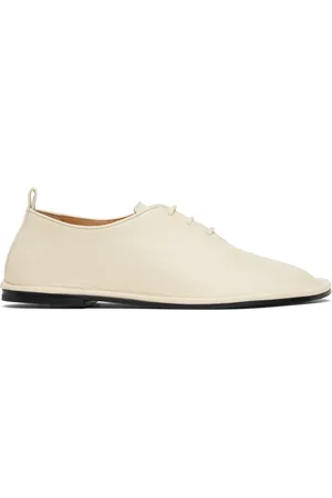 Ami Beige Leather One Cut Oxfords