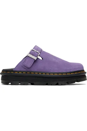 Dr. Martens Purple ZebZag Suede Slingback Platform Loafers