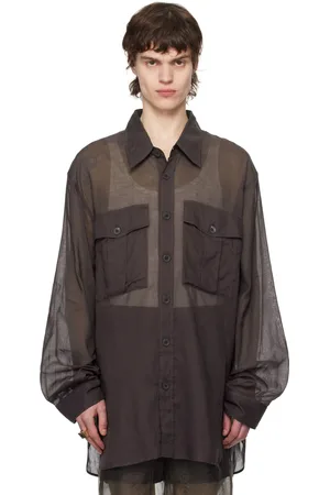 DRIES VAN NOTEN Purple Oversized Cotton Shirt