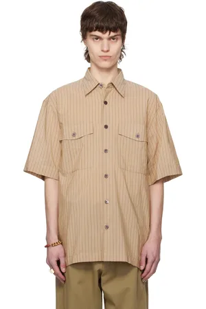 DRIES VAN NOTEN Brown Striped Shirt