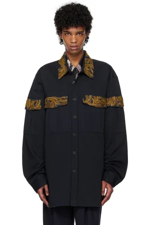 DRIES VAN NOTEN Navy Embroidered Shirt