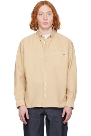 A.P.C. Beige Mateo Logo Shirt