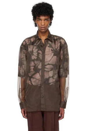 DRIES VAN NOTEN Brown Organza Shirt