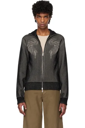 DRIES VAN NOTEN Black Zip-Up Sweater