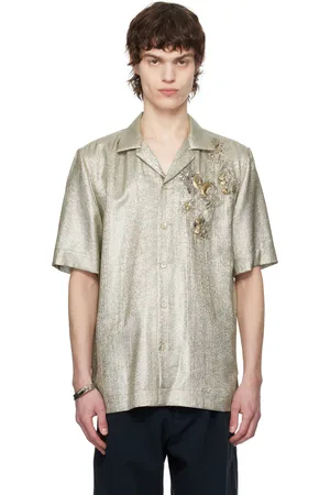 DRIES VAN NOTEN Silver Appliqué Shirt