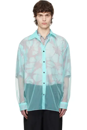 DRIES VAN NOTEN Blue Organza Shirt