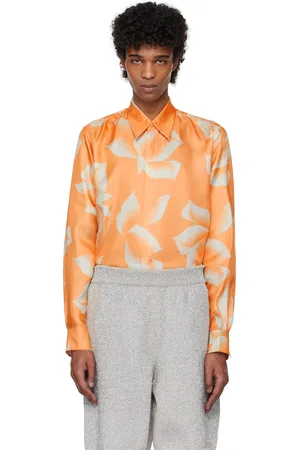 DRIES VAN NOTEN Orange Silk Shirt
