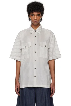 DRIES VAN NOTEN Gray Striped Shirt