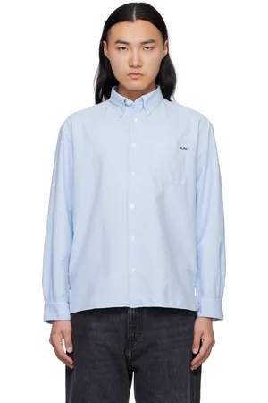A.P.C. Blue Mateo Logo Shirt