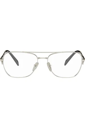 Prada Silver Catwalk Pilot Glasses