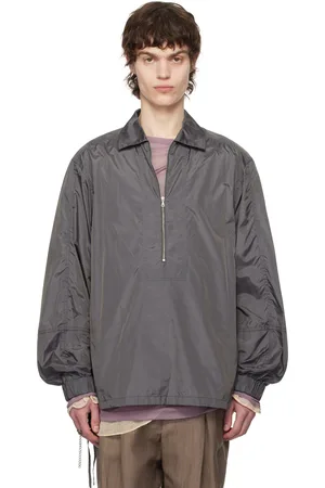 DRIES VAN NOTEN Gray Half-Zip Shirt