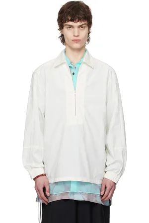 DRIES VAN NOTEN White Half-Zip Shirt