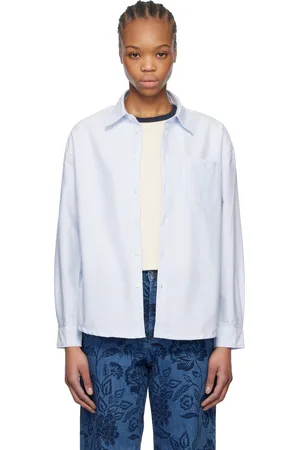 A.P.C. Blue Boyfriend Logo Shirt
