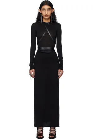ANN DEMEULEMEESTER Black Eva Open Back Knitted Maxi Dress