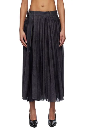 SACAI Navy Denim Mix Maxi Skirt
