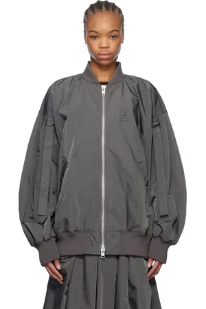 YOHJI YAMAMOTO Gray R-Belted Bomber Jacket