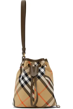 Burberry Beige Check Drawstring Pouch