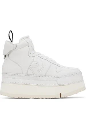 R13 White Riot Leather High Top Sneakers