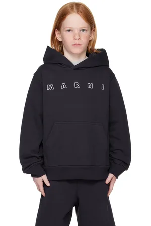 Marni Kids Navy Logo Hoodie