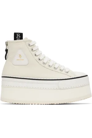 R13 Off-White Courtney Platform High Top Sneakers