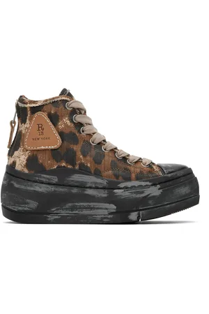 R13 Brown & Black Kurt High Top Sneakers