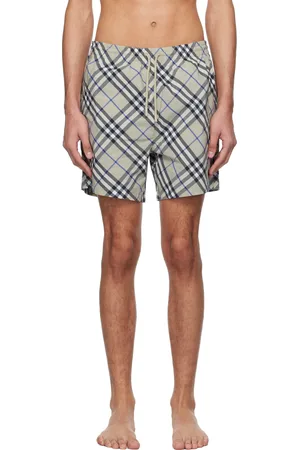 Burberry Taupe Check Swim Shorts