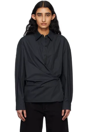 LEMAIRE Black Straight Collar Twisted Shirt