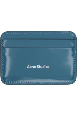 Acne Studios Blue Leather Card Holder