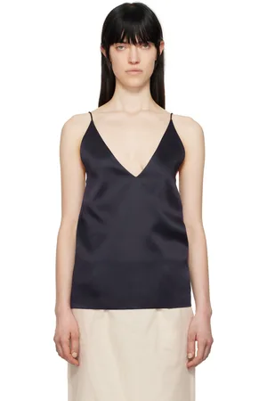 Carven Navy Double Satin Camisole