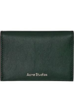 Acne Studios Green Folded Leather Card Holder