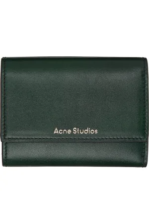 Acne Studios Green Trifold Leather Wallet